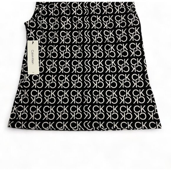 Calvin Klein Black & White Sleeveless Logo Top – Women’s Size M - Picture 9 of 11